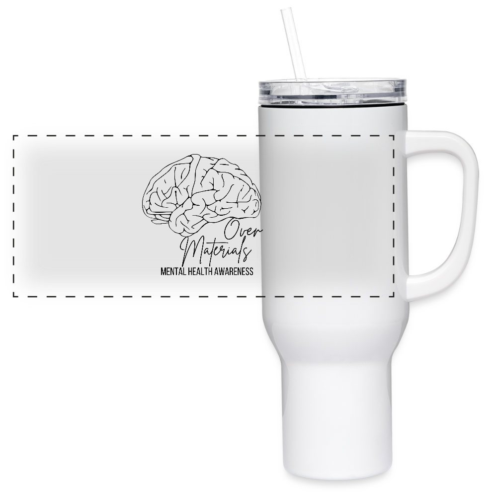 Mind Over Materials 40 oz Travel Tumbler - white