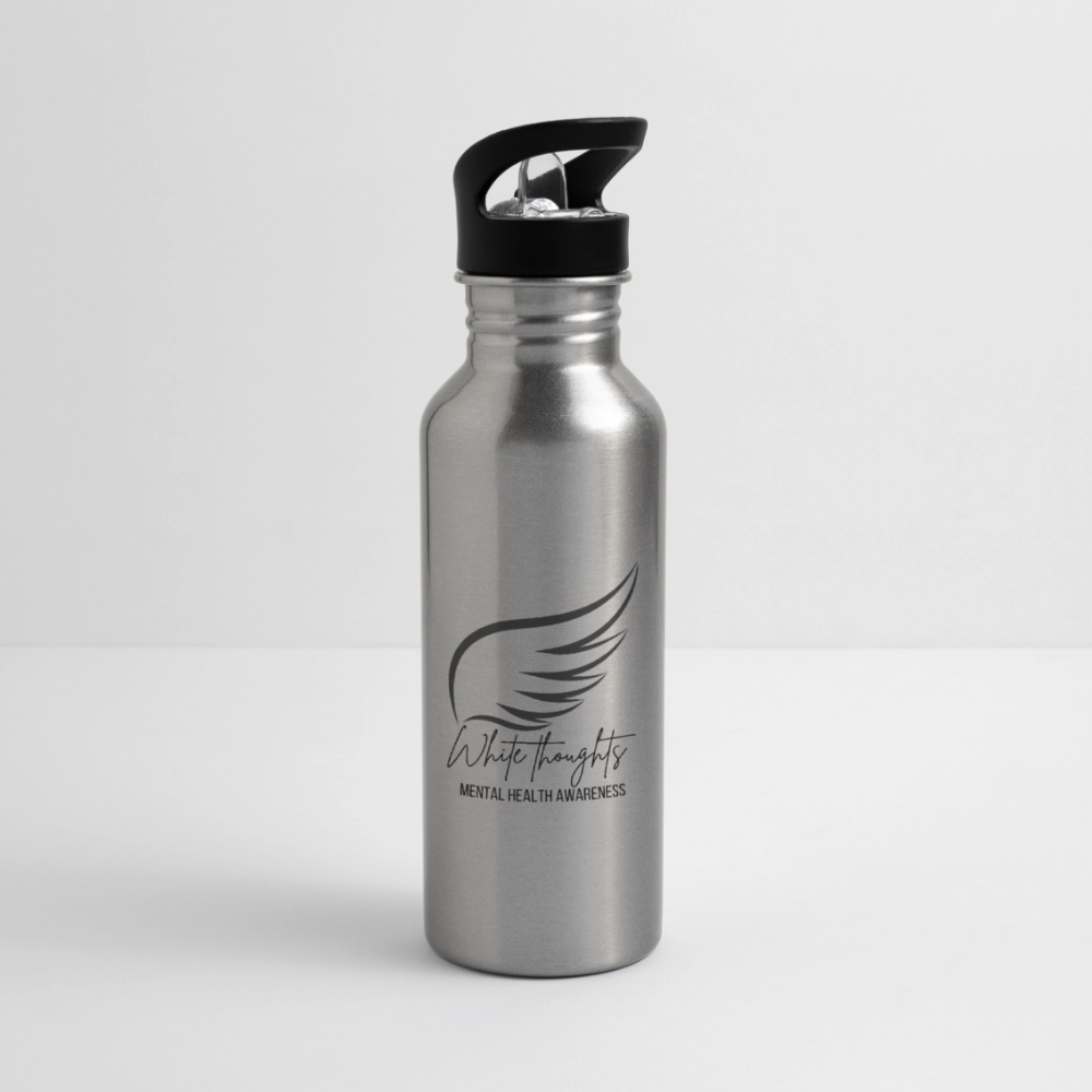 White Thoughts MH Water Bottle - silver