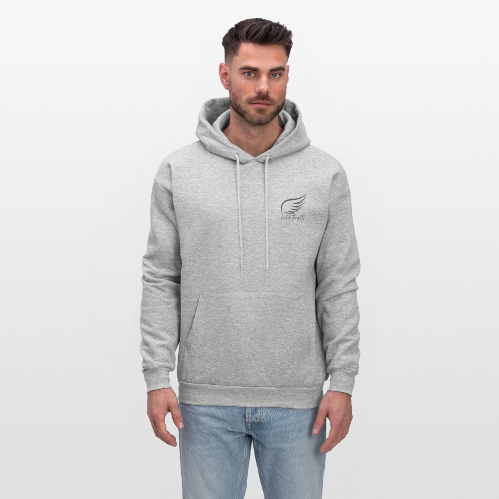 White Thoughts MH Men's Hoodie - heather gray