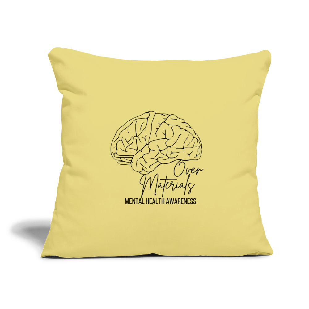 Mind Over Materials Throw Pillow Cover 18” x 18” - washed yellow