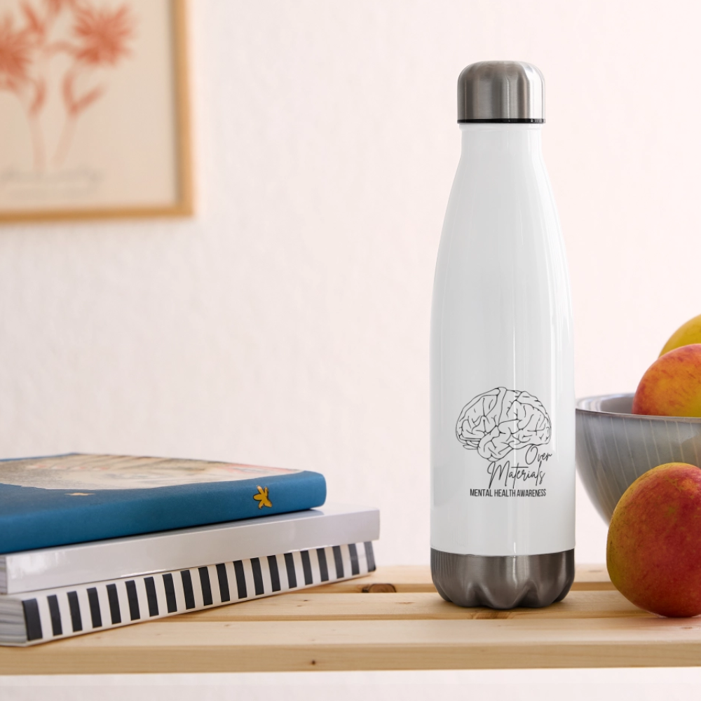 Mind Over Materials Insulated Stainless Steel Water Bottle - white