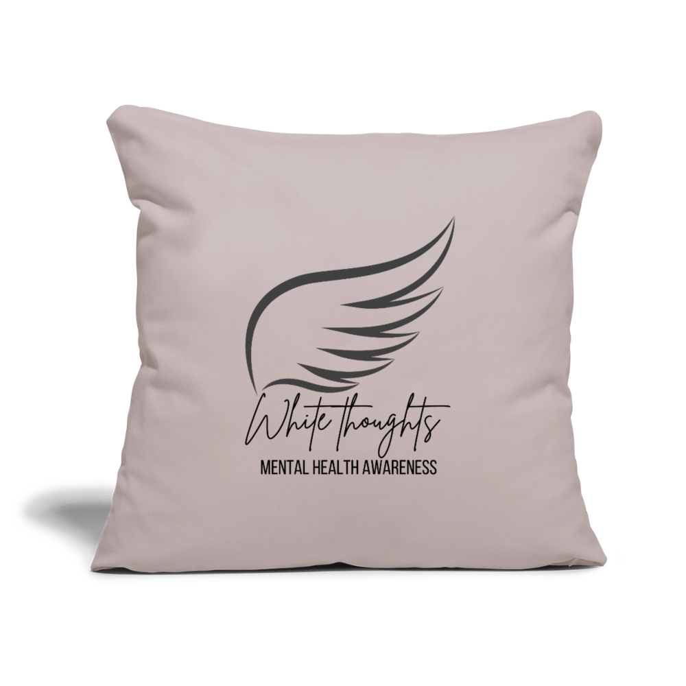 White Thoughts MH Throw Pillow Cover 18” x 18” - light taupe