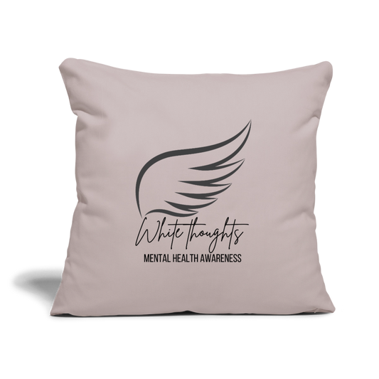 White Thoughts MH Throw Pillow Cover 18” x 18” - light taupe