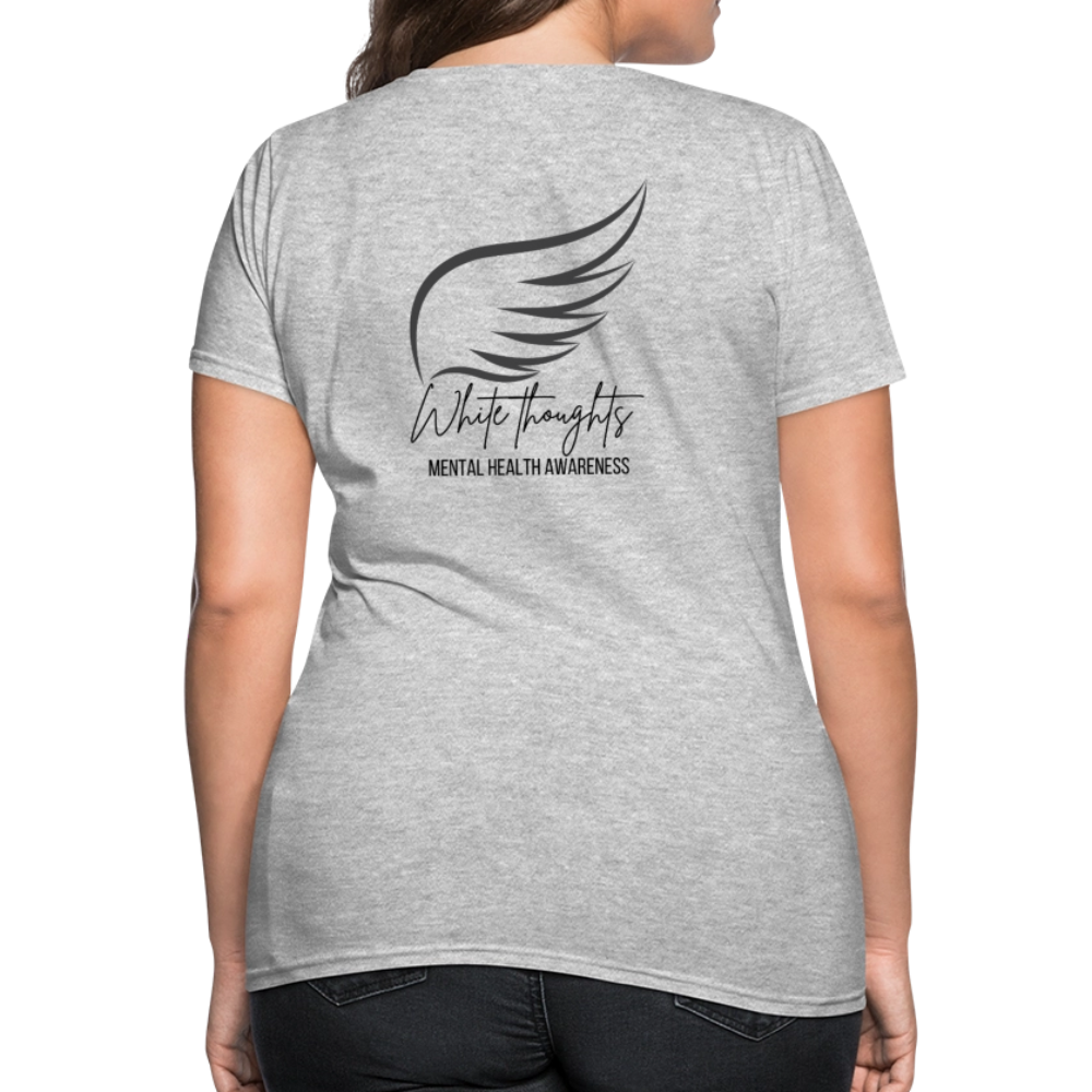 White Thoughts MH Women's T-Shirt - heather gray