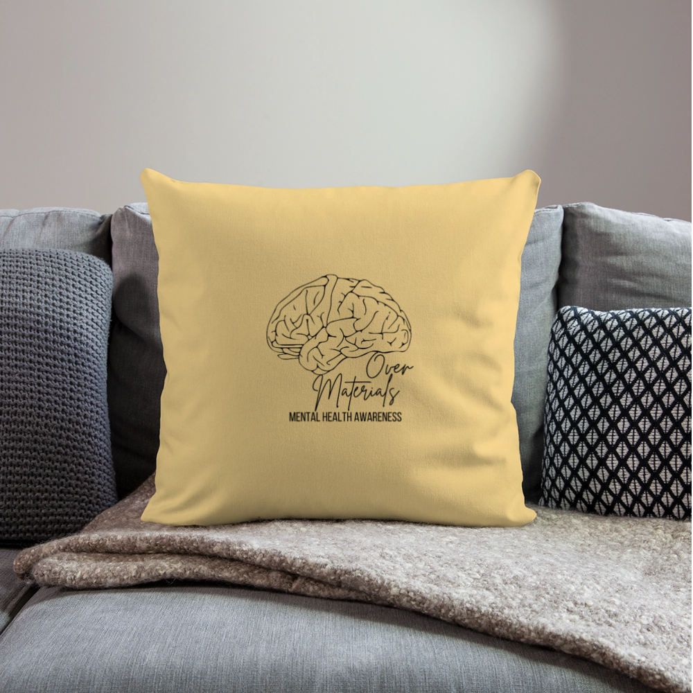 Mind Over Materials Throw Pillow Cover 18” x 18” - washed yellow