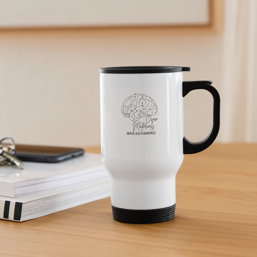 Mind Over Materials Travel Mug - white