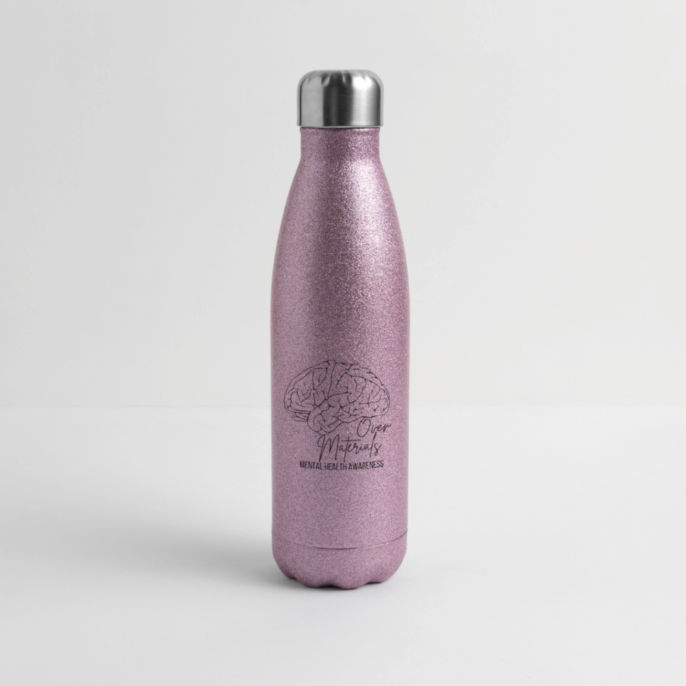 Mind Over Materials Insulated Stainless Steel Water Bottle - pink glitter