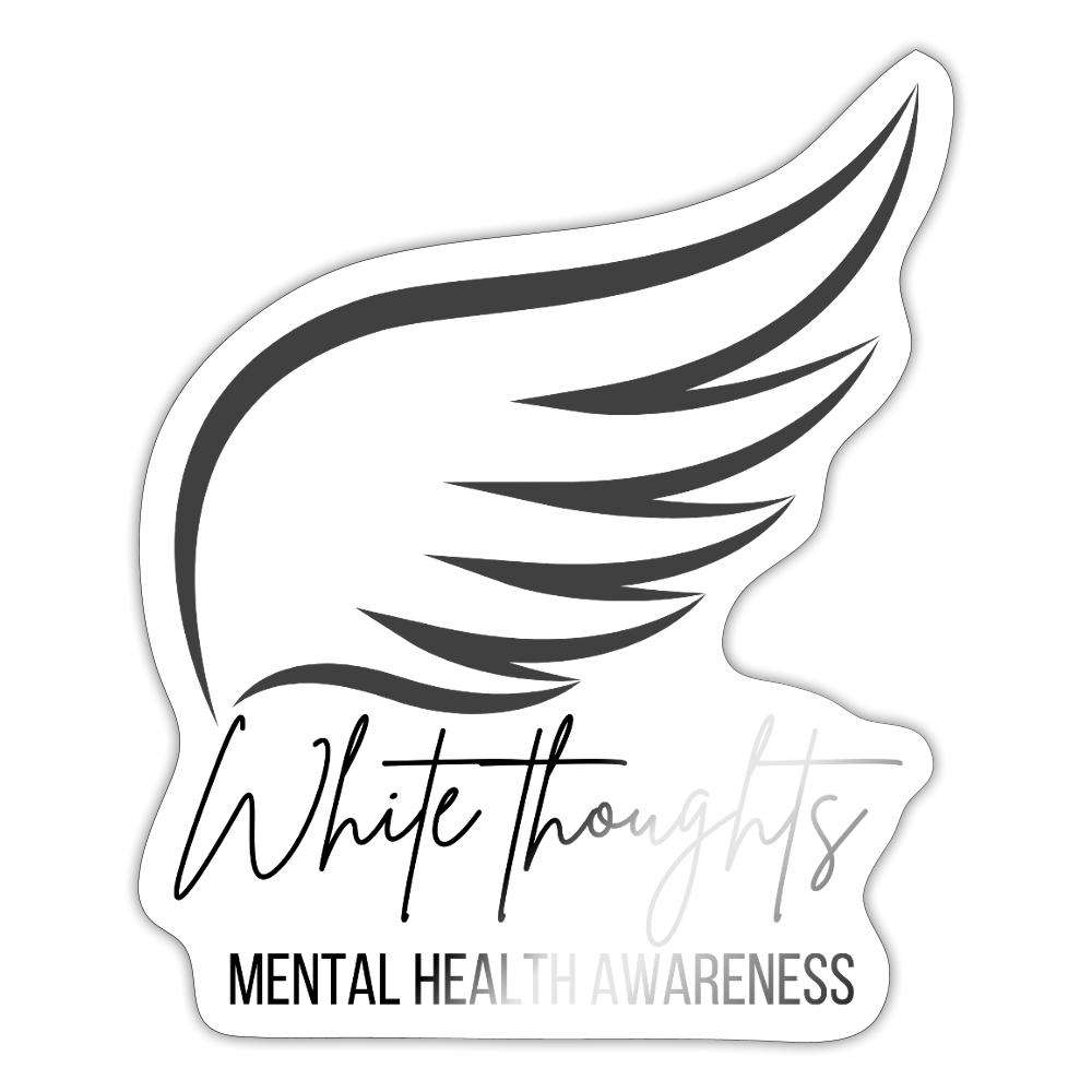 White Thoughts MH Sticker - white glossy