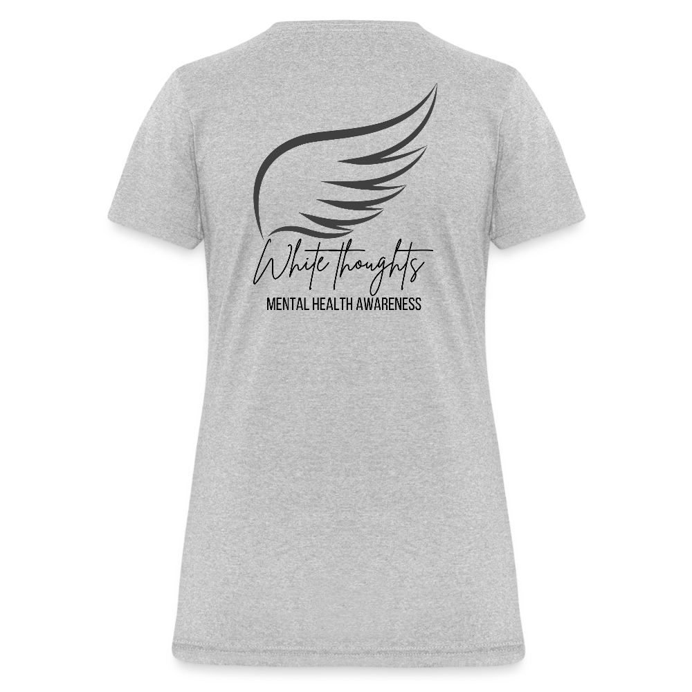 White Thoughts MH Women's T-Shirt - heather gray