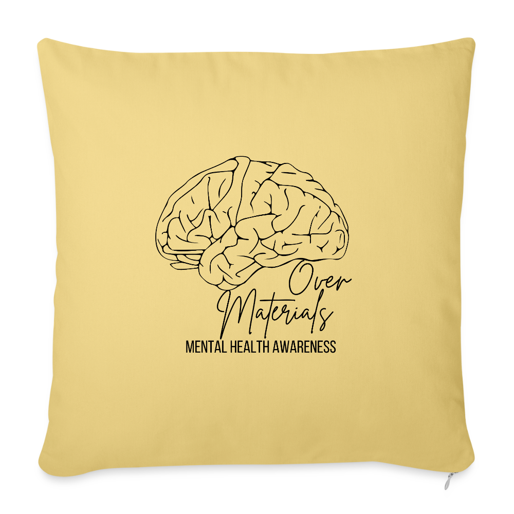 Mind Over Materials Throw Pillow Cover 18” x 18” - washed yellow