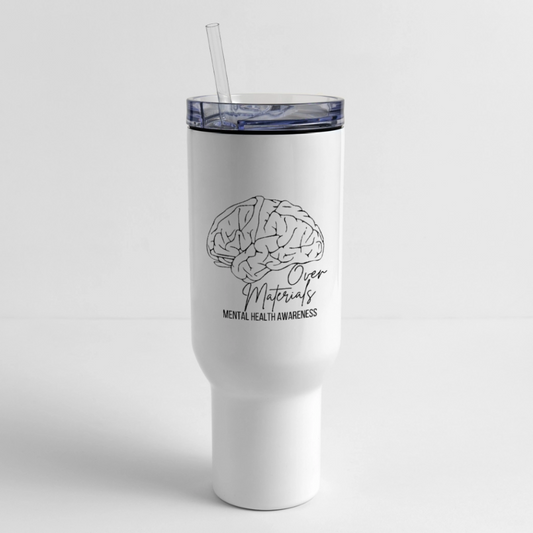 Mind Over Materials 40 oz Travel Tumbler - white