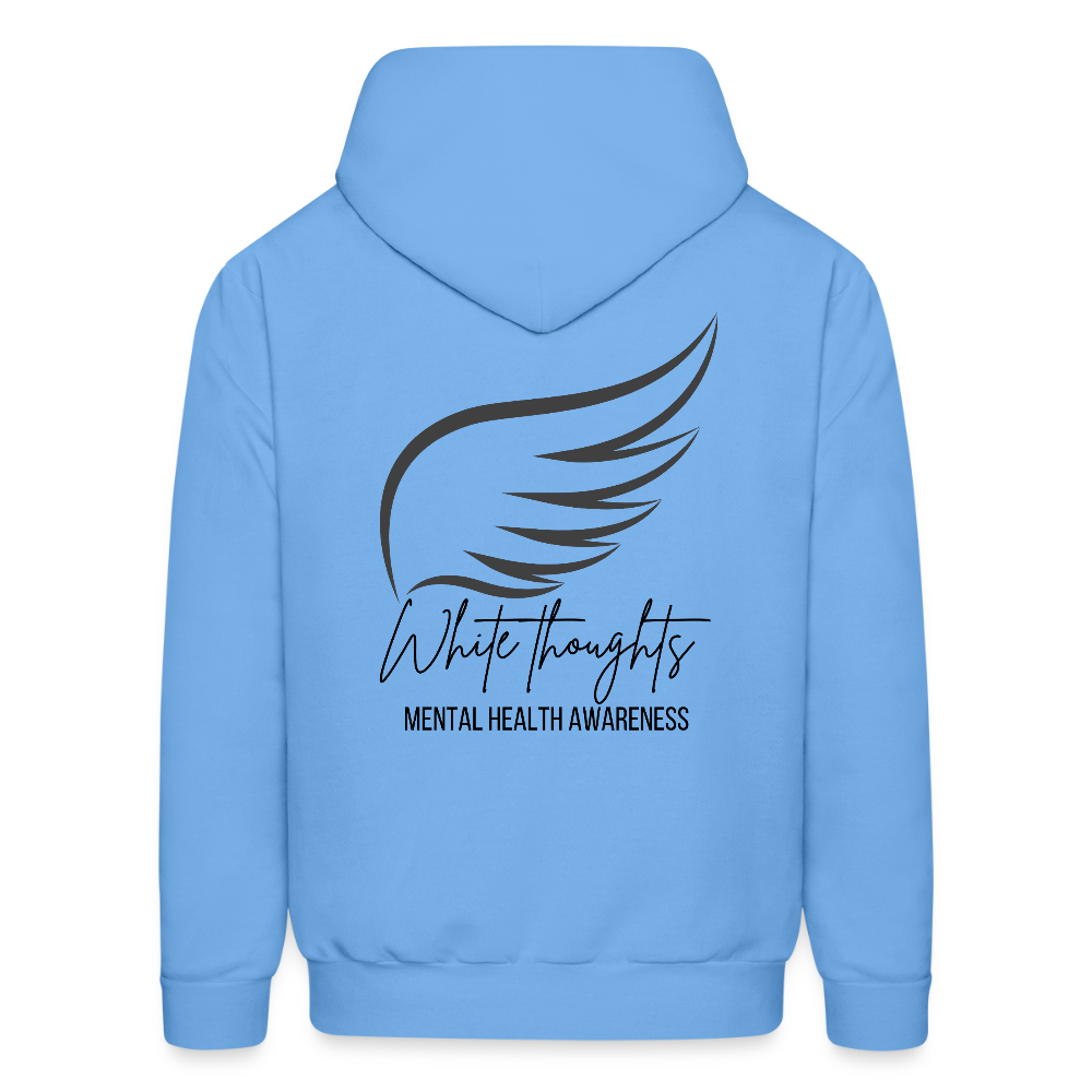 White Thoughts MH Men's Hoodie - carolina blue