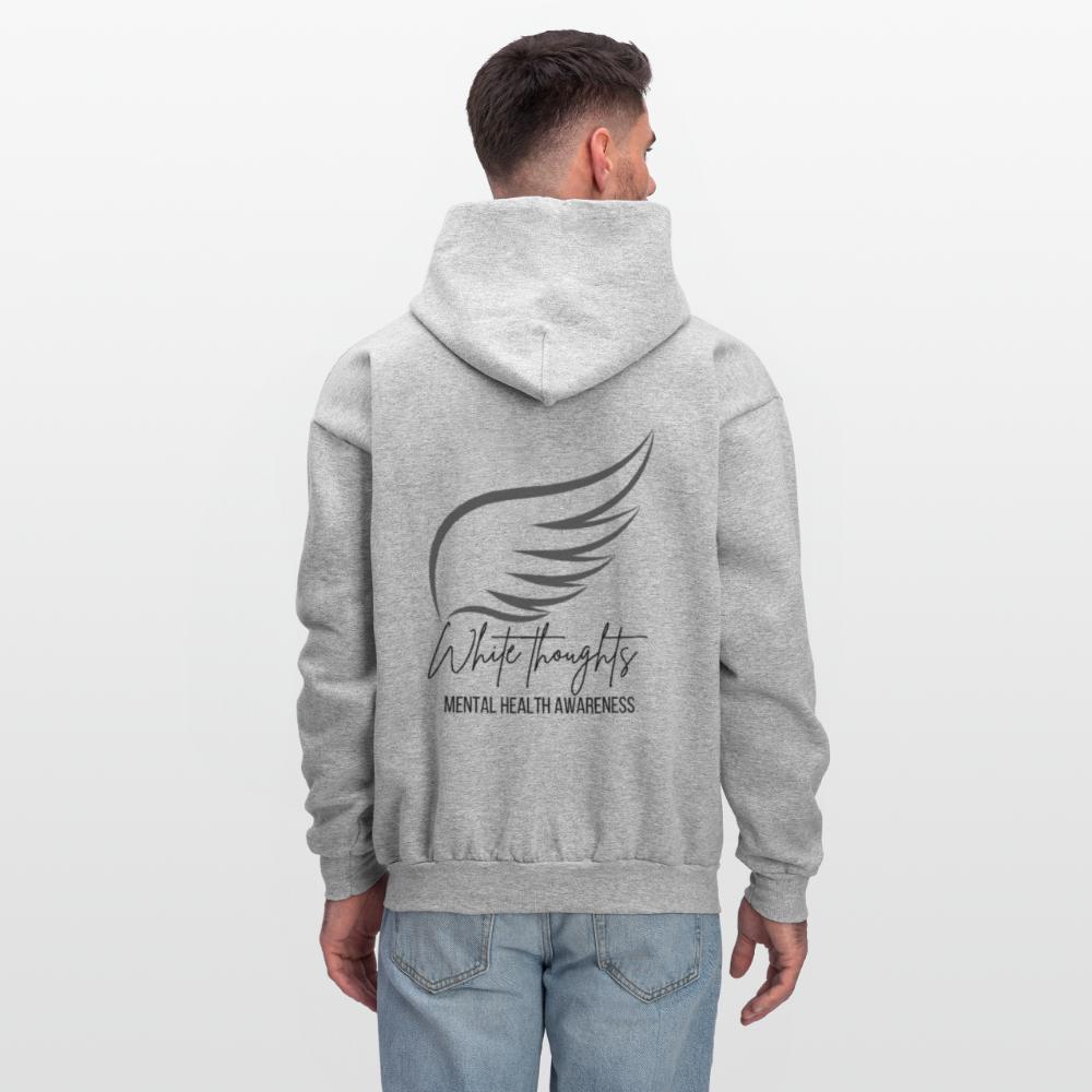 White Thoughts MH Men's Hoodie - heather gray