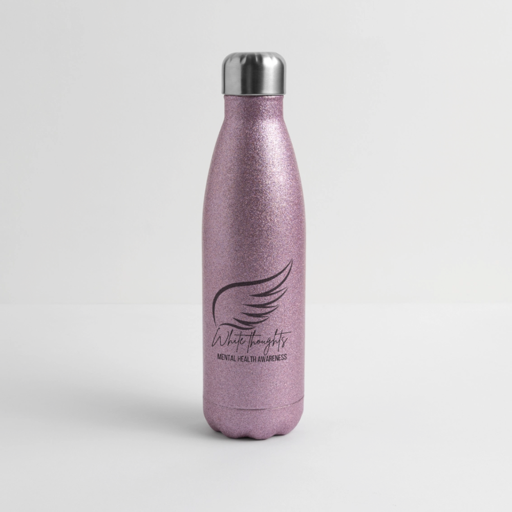 White Thoughts MH Insulated Stainless Steel Water Bottle - pink glitter