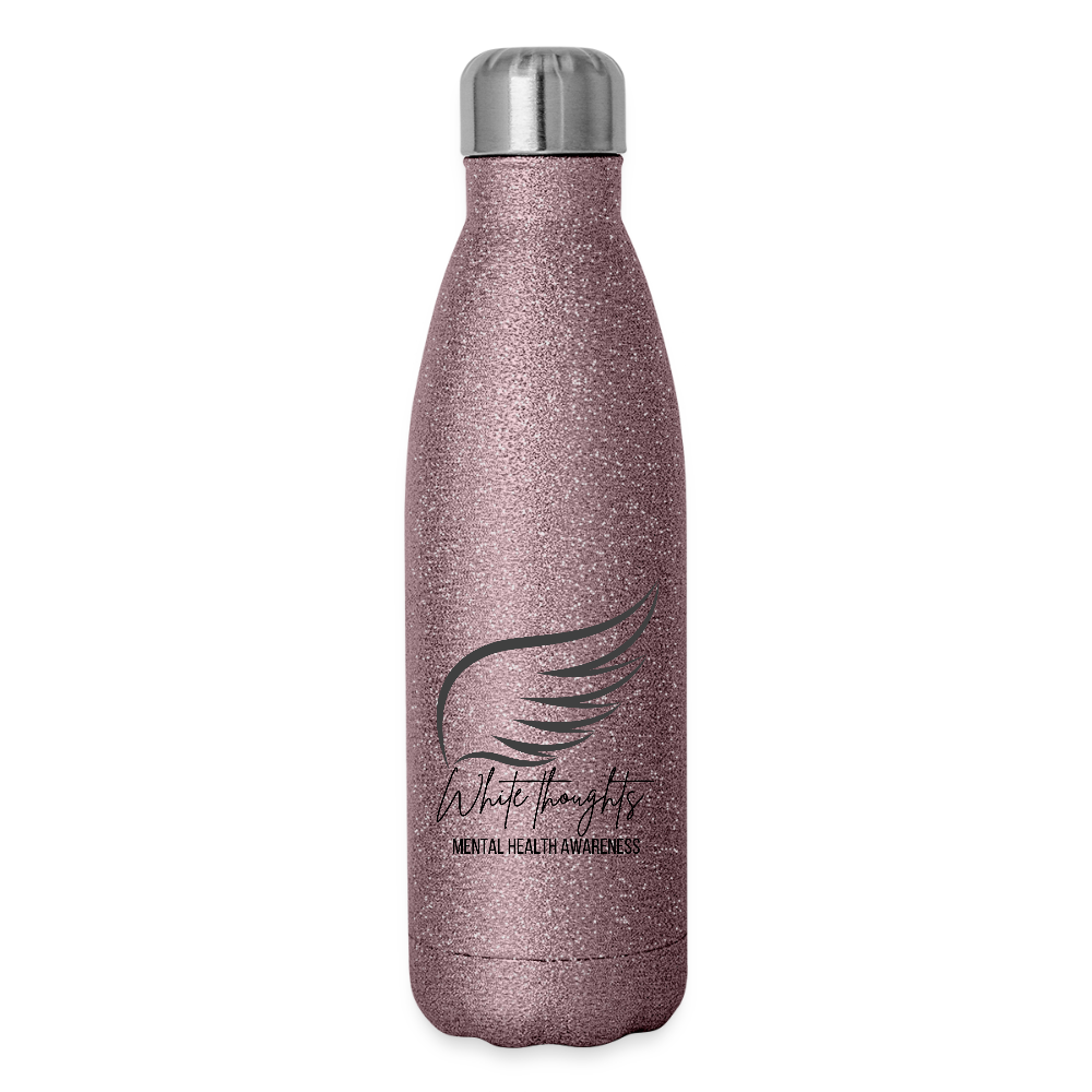 White Thoughts MH Insulated Stainless Steel Water Bottle - pink glitter