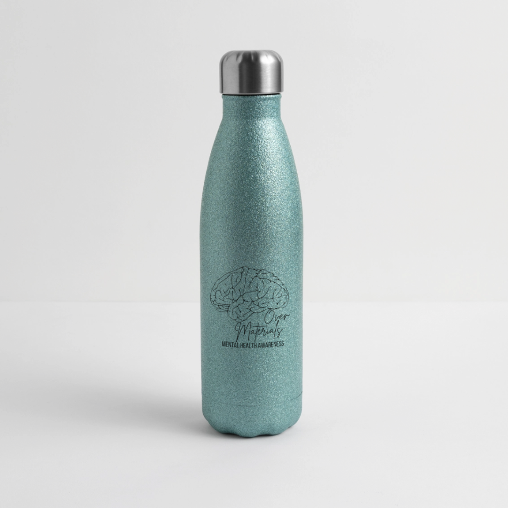 Mind Over Materials Insulated Stainless Steel Water Bottle - turquoise glitter