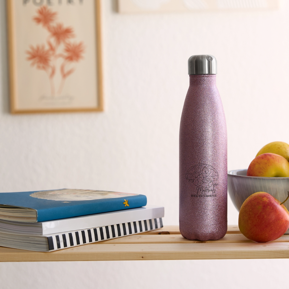 Mind Over Materials Insulated Stainless Steel Water Bottle - pink glitter