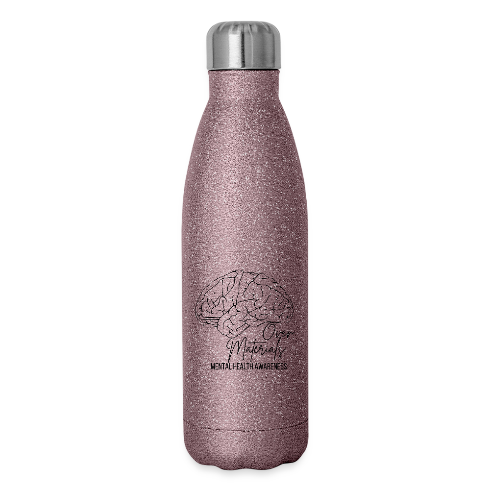 Mind Over Materials Insulated Stainless Steel Water Bottle - pink glitter