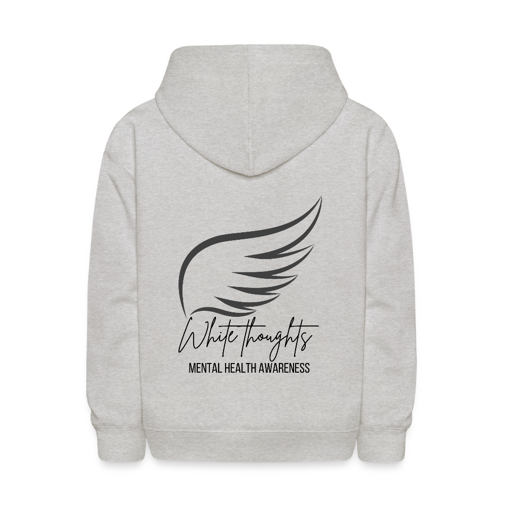 White Thoughts MH Kids' Hoodie - heather gray