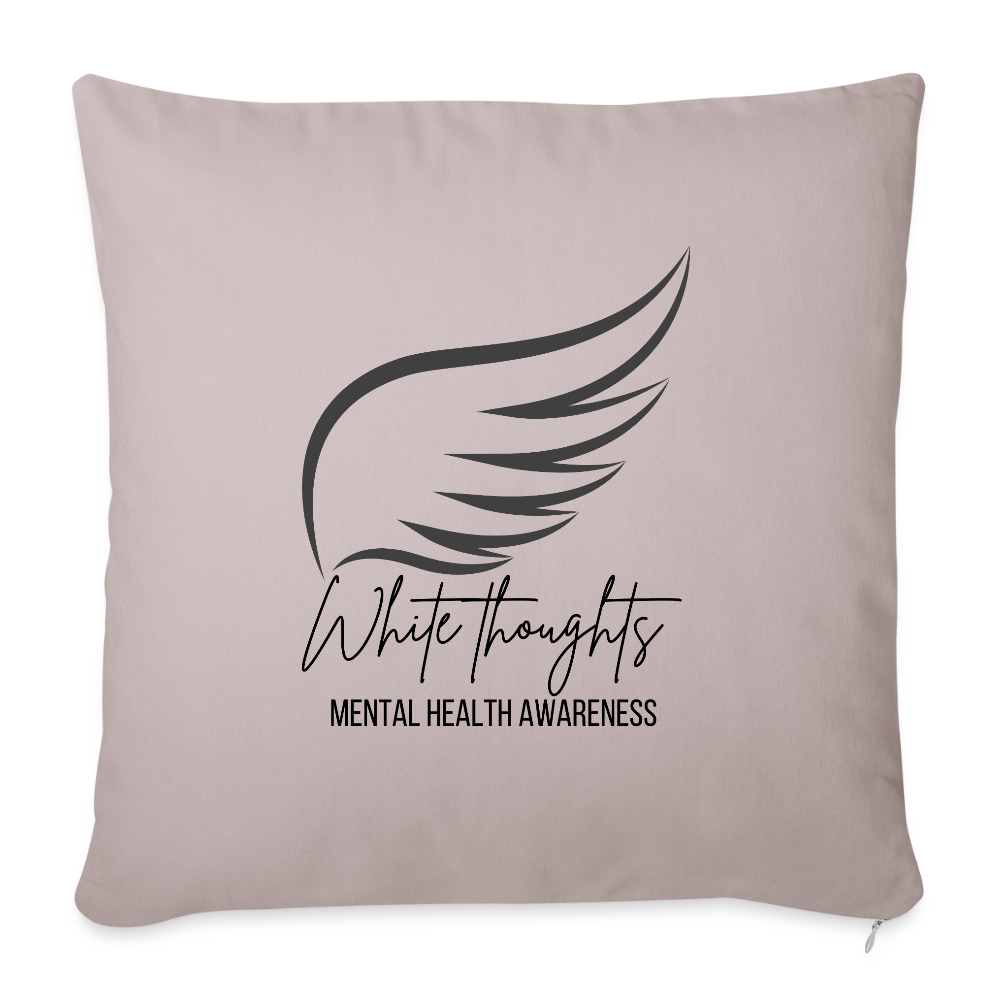 White Thoughts MH Throw Pillow Cover 18” x 18” - light taupe