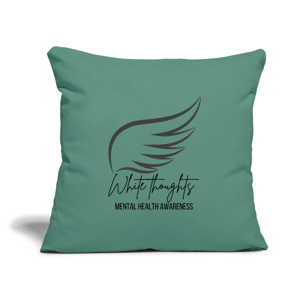 White Thoughts MH Throw Pillow Cover 18” x 18” - cypress green