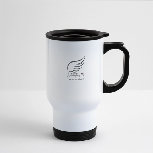 White Thoughts MH Travel Mug - white