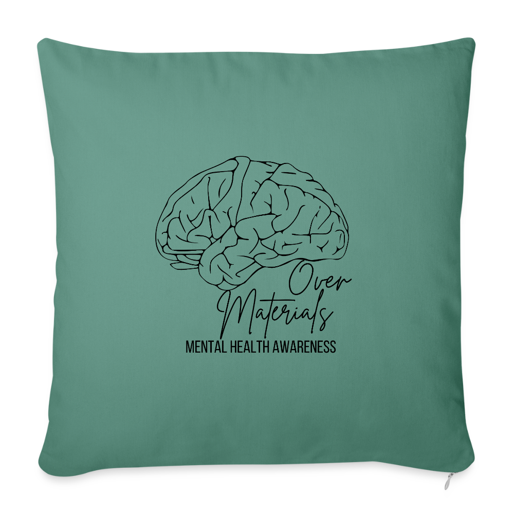 Mind Over Materials Throw Pillow Cover 18” x 18” - cypress green