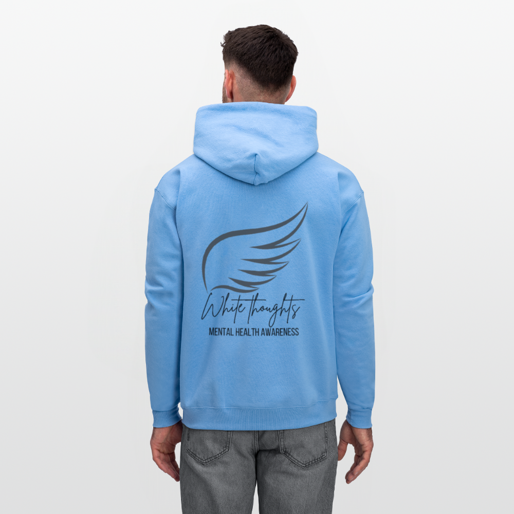 White Thoughts MH Men's Hoodie - carolina blue