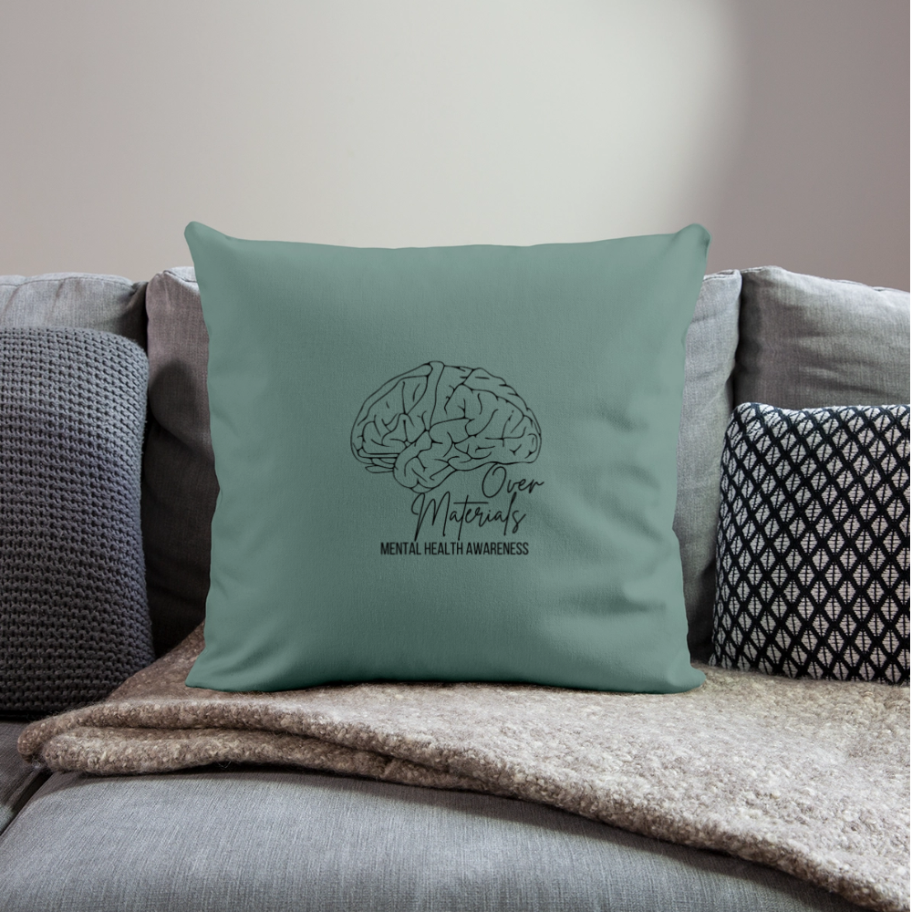 Mind Over Materials Throw Pillow Cover 18” x 18” - cypress green