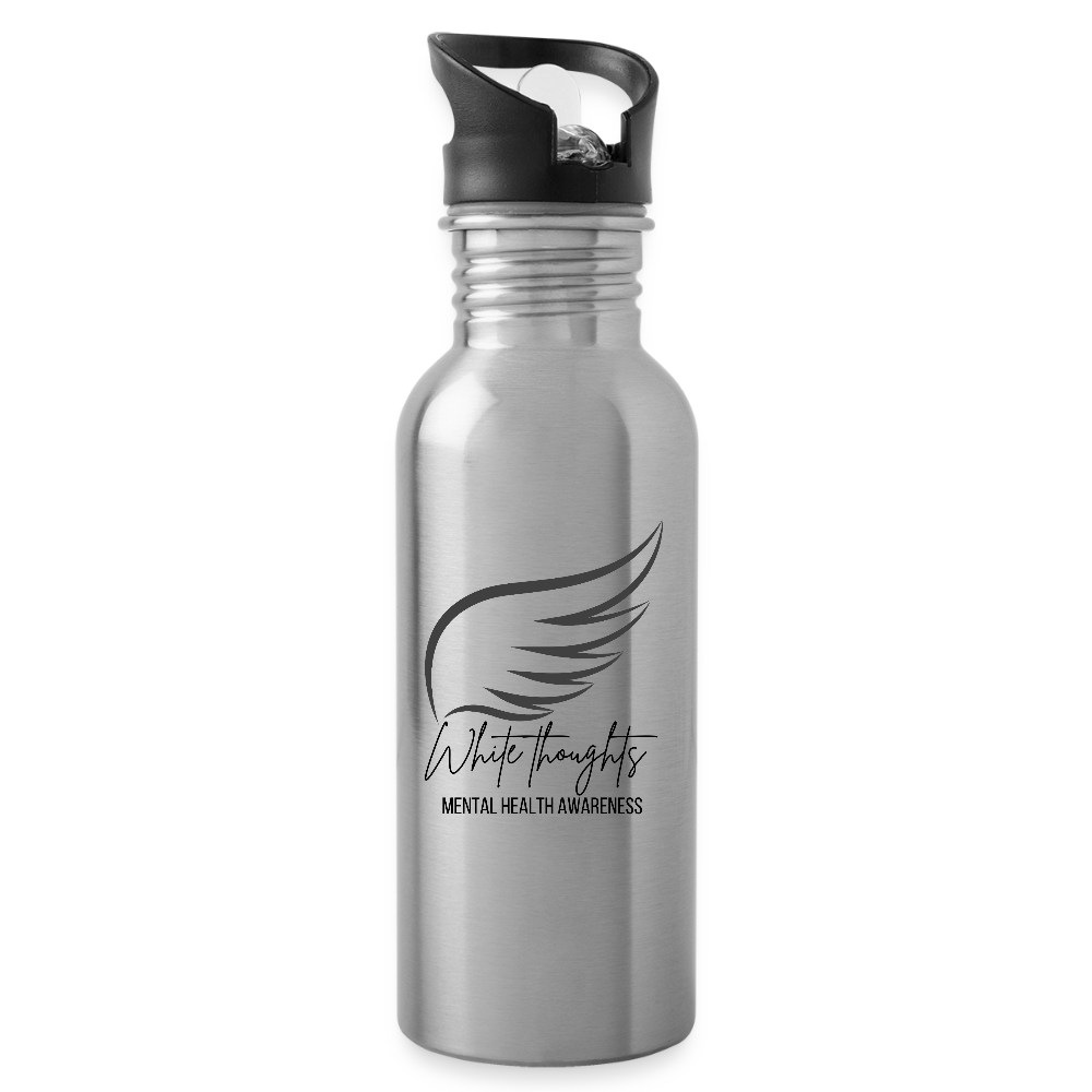 White Thoughts MH Water Bottle - silver