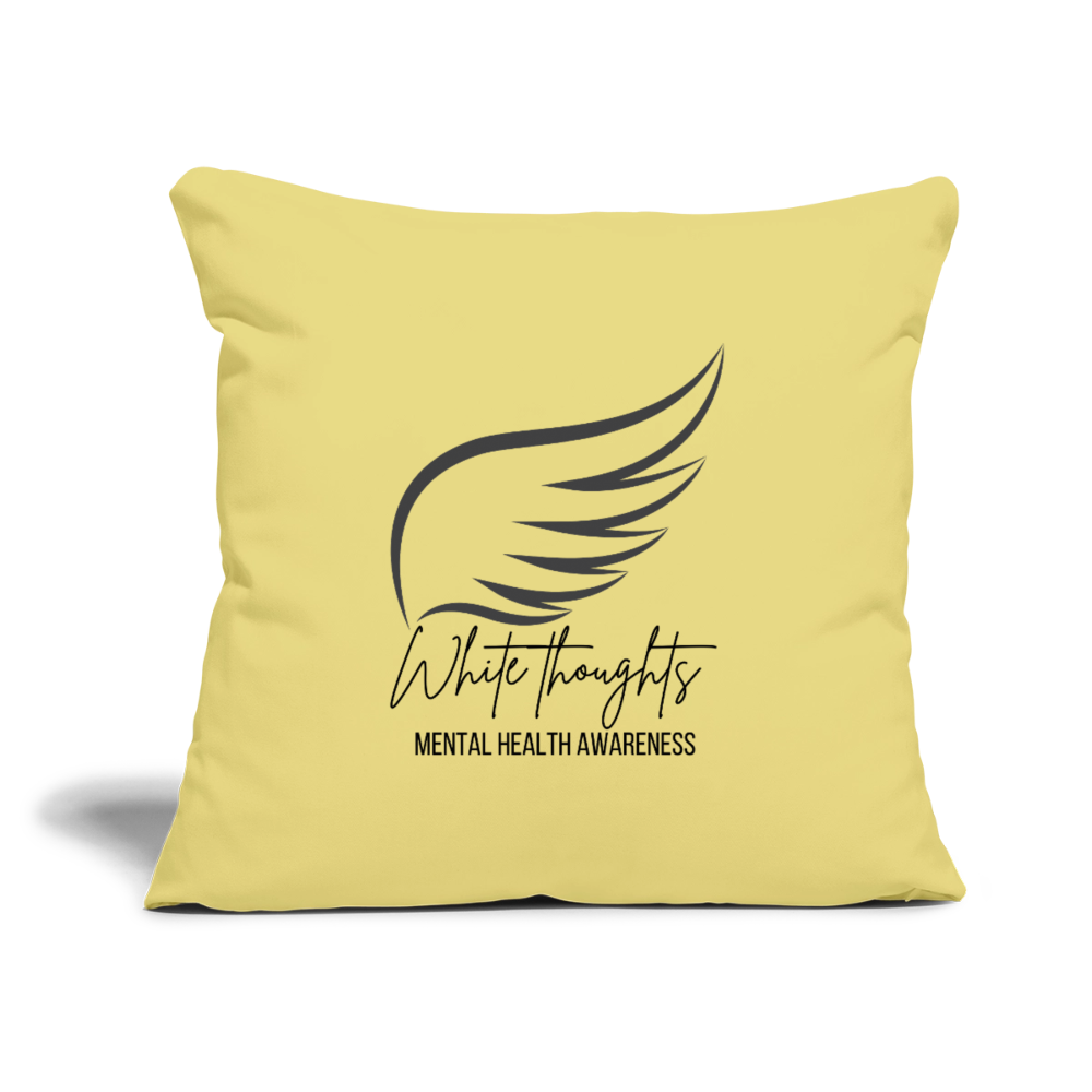 White Thoughts MH Throw Pillow Cover 18” x 18” - washed yellow