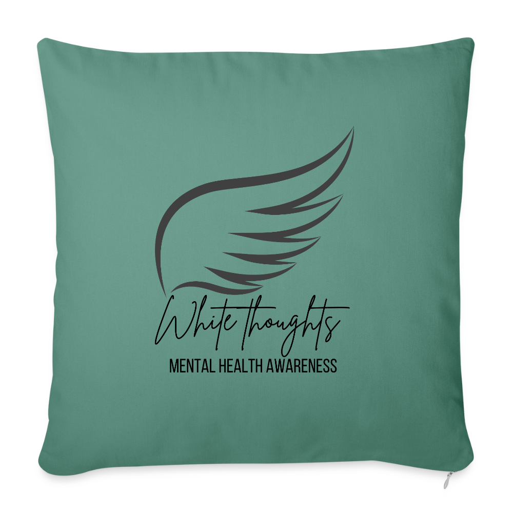 White Thoughts MH Throw Pillow Cover 18” x 18” - cypress green