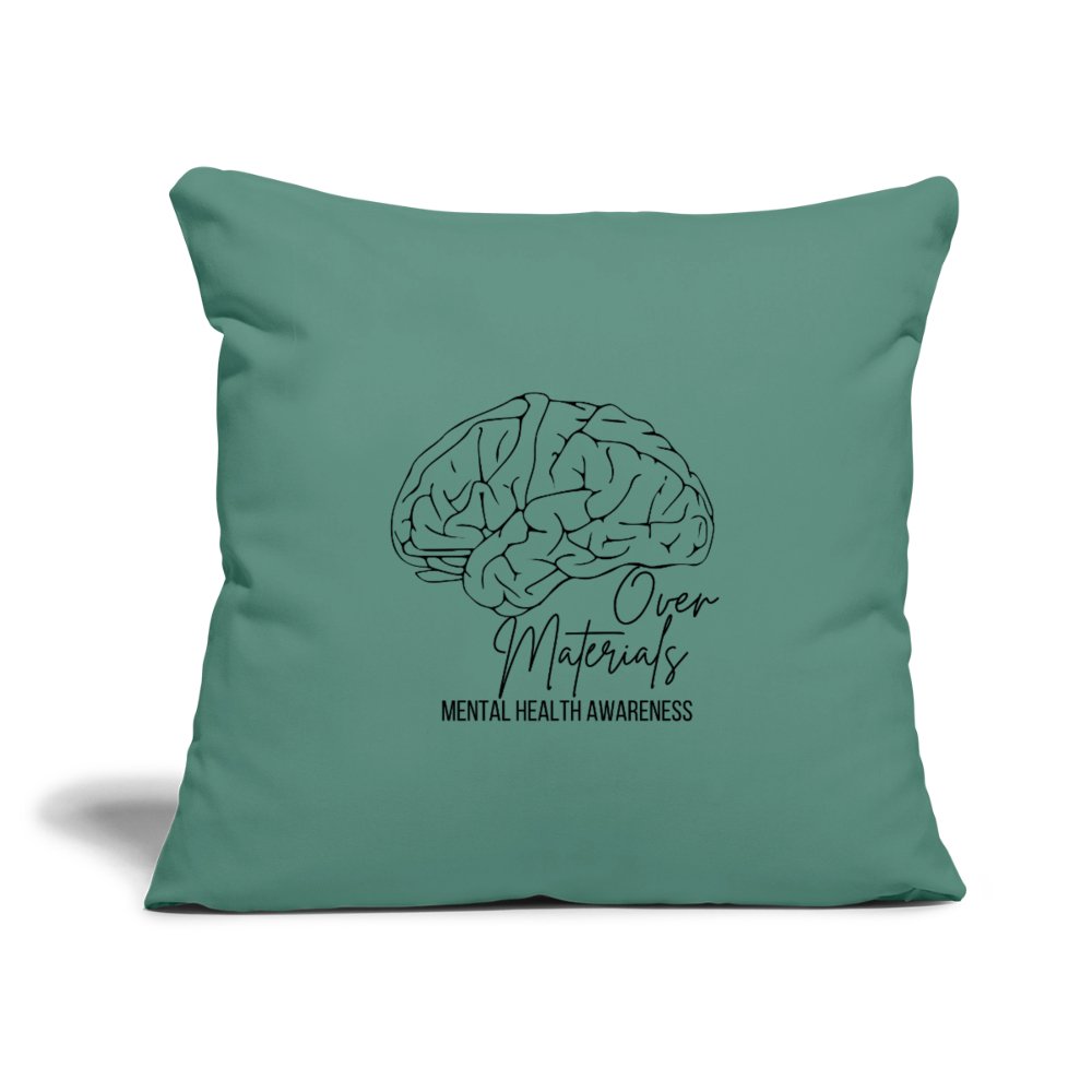 Mind Over Materials Throw Pillow Cover 18” x 18” - cypress green