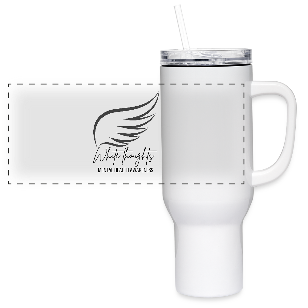 White Thoughts MH 40 oz Travel Tumbler - white