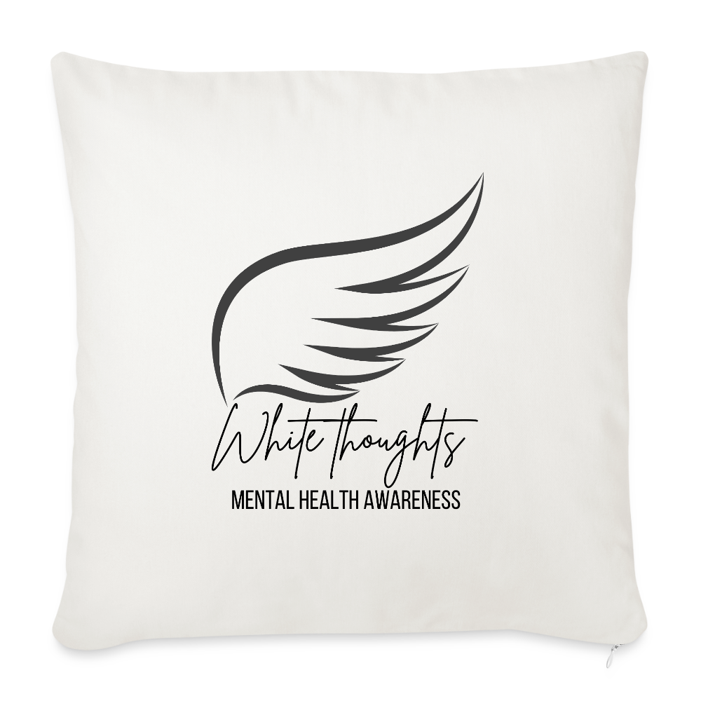 White Thoughts MH Throw Pillow Cover 18” x 18” - natural white