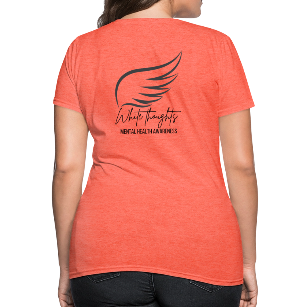 White Thoughts MH Women's T-Shirt - heather coral