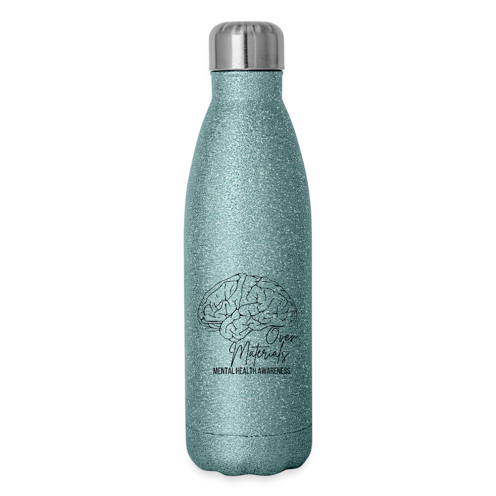 Mind Over Materials Insulated Stainless Steel Water Bottle - turquoise glitter