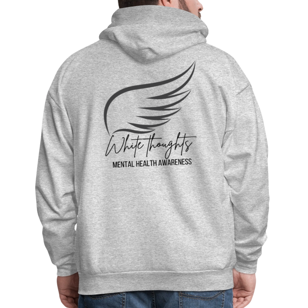 White Thoughts MH Men's Hoodie - heather gray