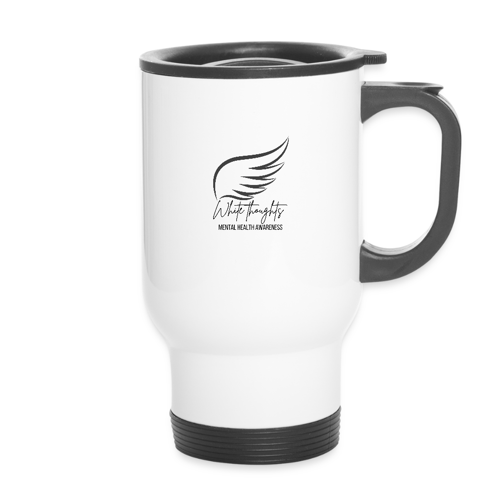 White Thoughts MH Travel Mug - white